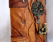 Tree Of Life pendant Handmade mini leather journal notebook sketchbook