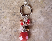 Cherry Quartz Cluster Pendant