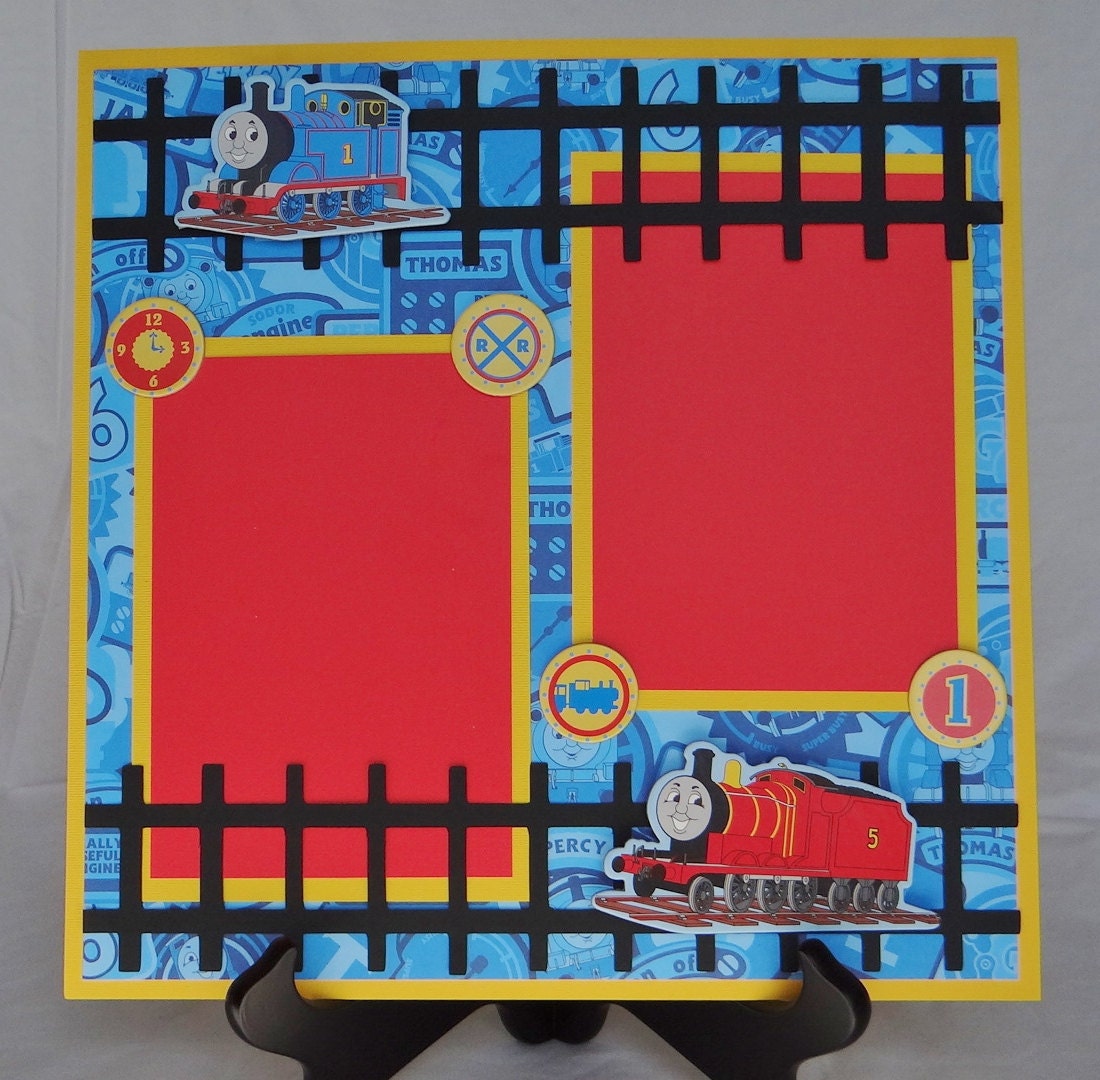 Thomas and James Singe 12 x 12" Premade Scrapbook Page