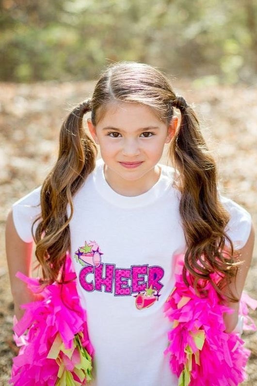 Cheer Bling Appliqué T Shirt - Youth and Teen Sizes XS to XL