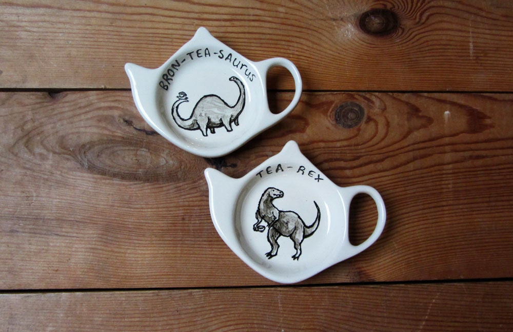 Bron-tea-saurus or Tea-rex - Dinosaur Tea Bag Tidy - Choose ONE