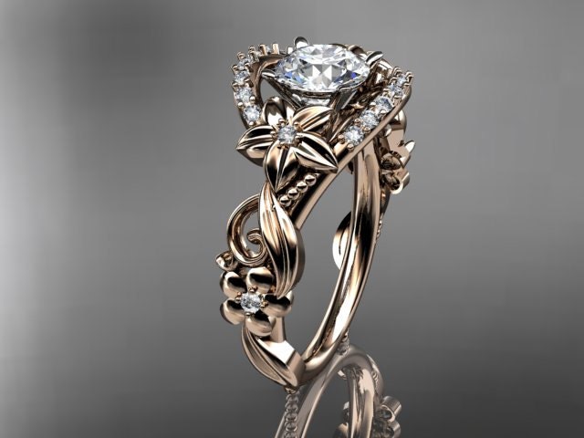 14kt rose gold diamond unique engagement ring,wedding ring ADLR211