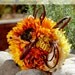 Rustic Garden Wedding Bouquet Sunflower  Bridal Bouquet