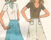 Retro Sewing Pattern Simplicity 1970s One Yard Skirts Easy Beginner Patterns Misses Size 10 12 Waist 25