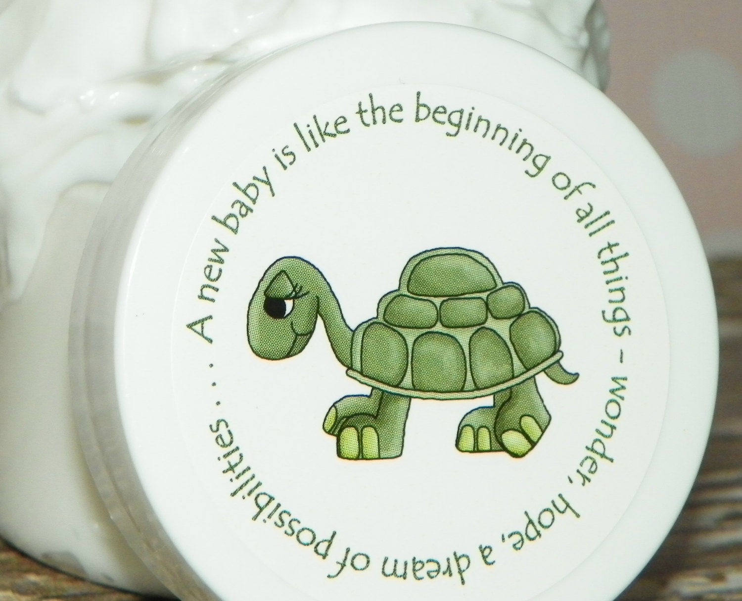 Baby Shower Favors - Personalized Whipped Body Butter - Little Turtle