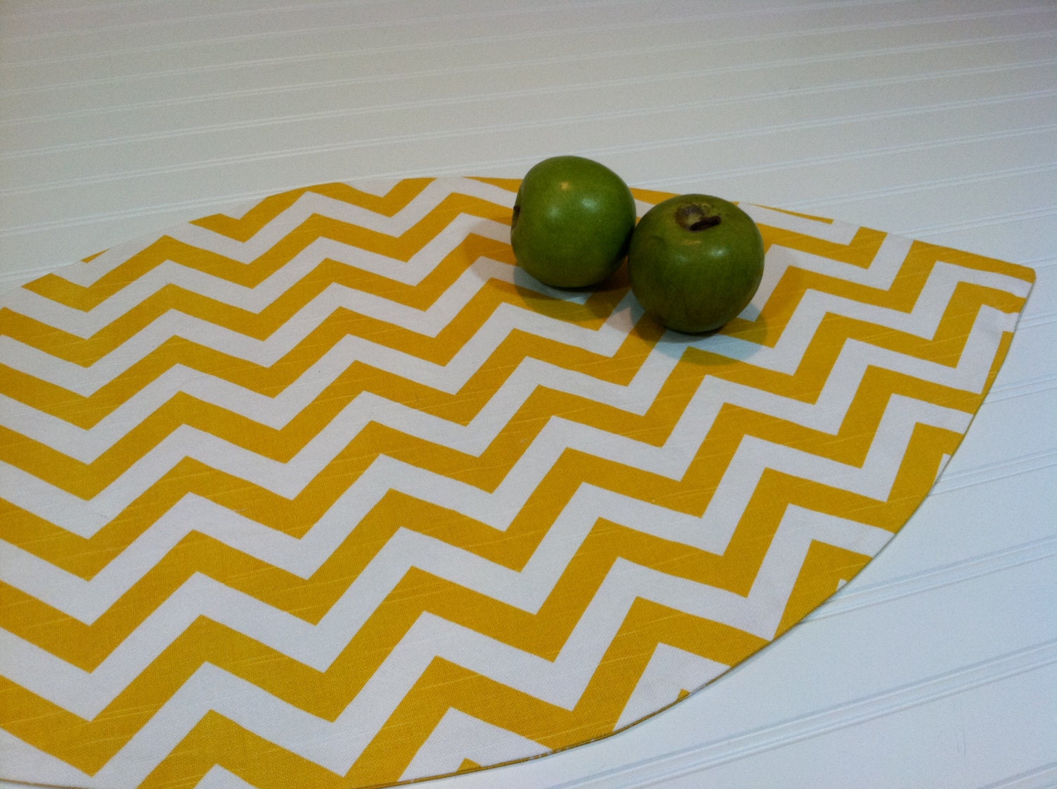 Petite Table Runner Sunny Yellow Floral Chevron Print