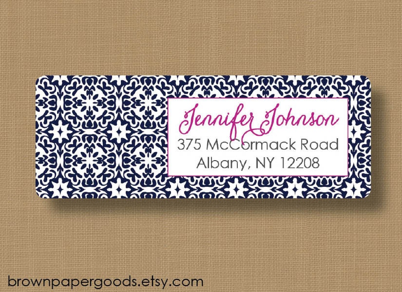 Custom return address labels, self-adhesive, rectangle, modern floral