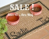 Pet Feeding Mat  ON SALE ...Natural Fiber Personalized Painted Rug with TWO Names