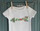 Green Floral Arrow Applique Onesie