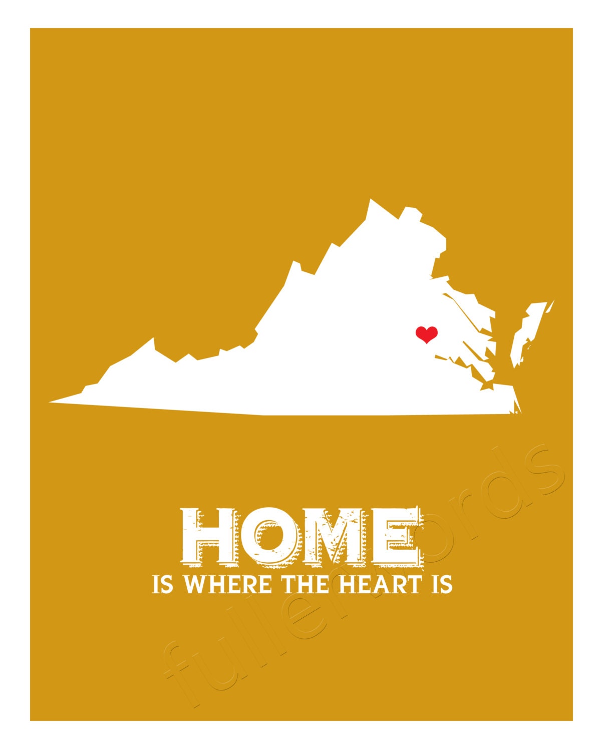Home State - Virginia - digital printable word art