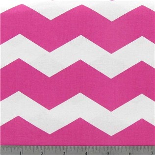 Pink and White Chevron Stripes - 1 yard