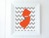 New Jersey State Love Map, 8x10, Fine Art Print
