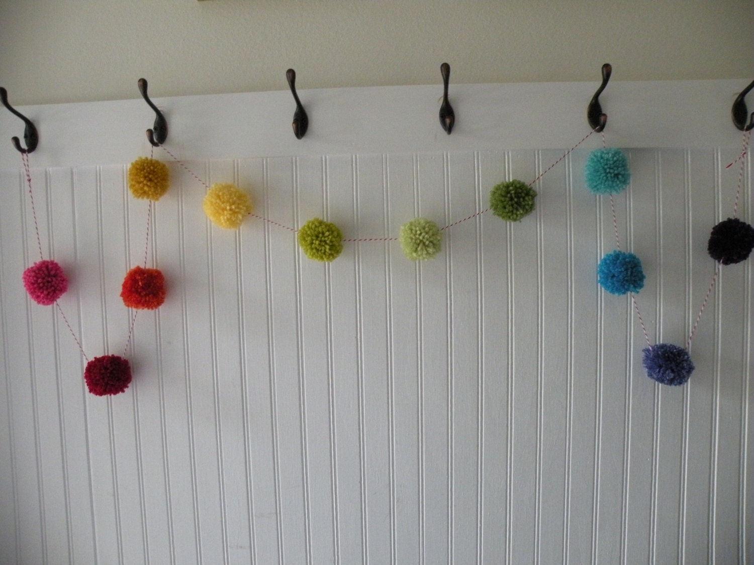 Rainbow Birthday Party Pompom Garland