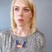 Coral Statement Necklace, Genuine Coral, Blue Lapis, Mixed Media, Modern