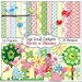 Birds n Blooms Scrapbook Kit for Digital Scrapbooking Card Making, Crafts, Party Favors, etc. Birds Flowers Clip Art, Instant Download