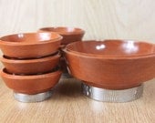 Vintage Wooden Salad Bowl Set by Hellerware (7 pieces included).