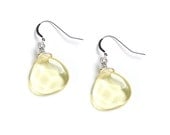 Light Yellow Earrings by Kluster. Pastel Buttercup Bridesmaid Earrings for Yellow Weddings. 100% Sterling Silver.