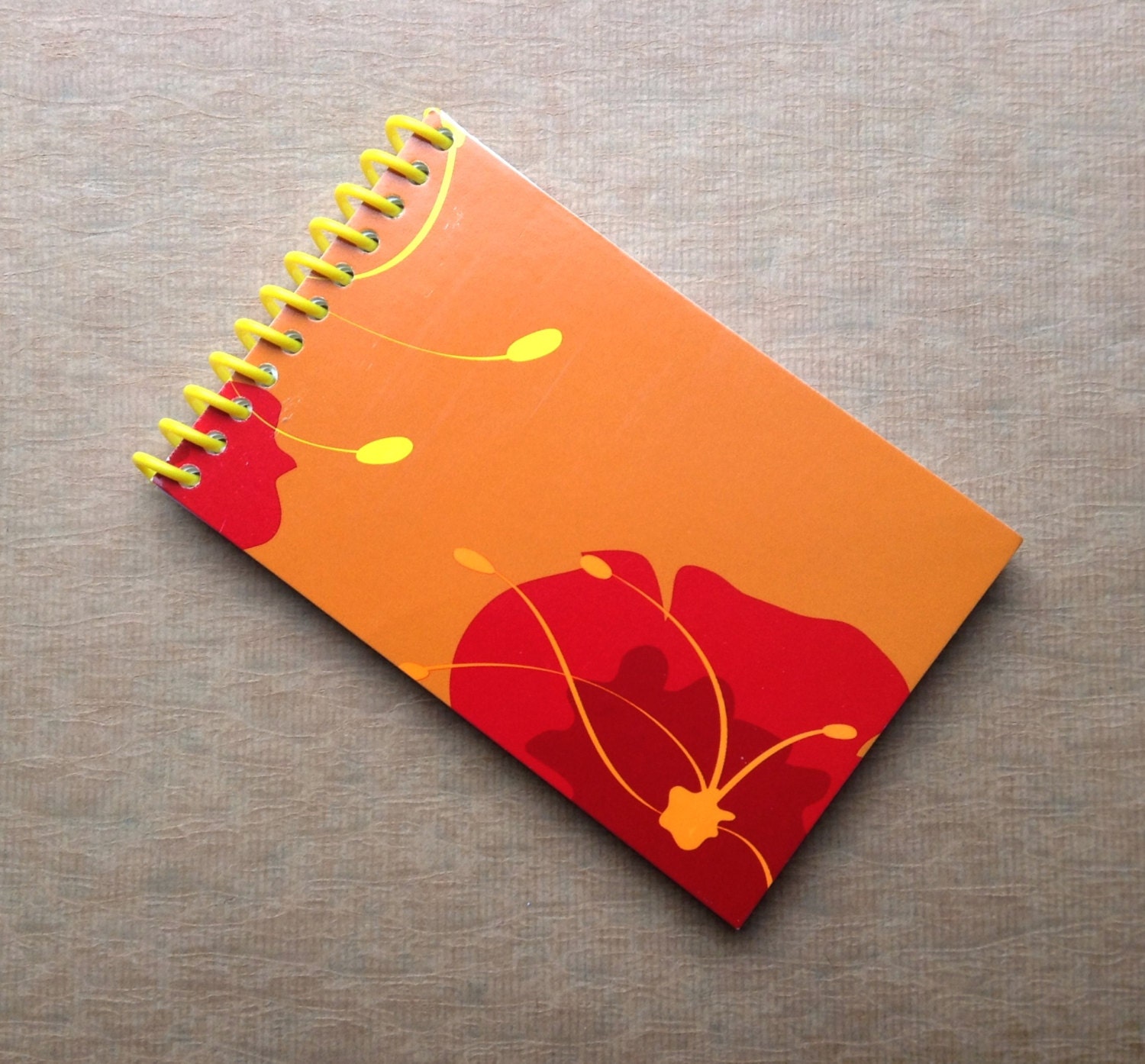 UPCYCLED NOTEBOOK FLOWER tissue box recycled spiral bound journal