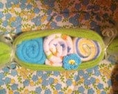 Peapod  Baby Shower Favor Baby Washcloth  Unique Gifts baby stocking stuffers