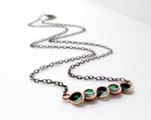 Little green necklace 20% OFF, copper necklace, vintage style necklace, tiny necklace, minimalist jewelry, wire wrapped jewelry