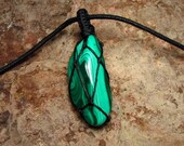 Malachite Pendant - Heart Chakra - Reiki Infused - Malachite Amulet