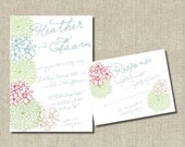 Whimsical Flower Printable Invitation Set - Wedding, anniversary, vow renewal floral design - WP10