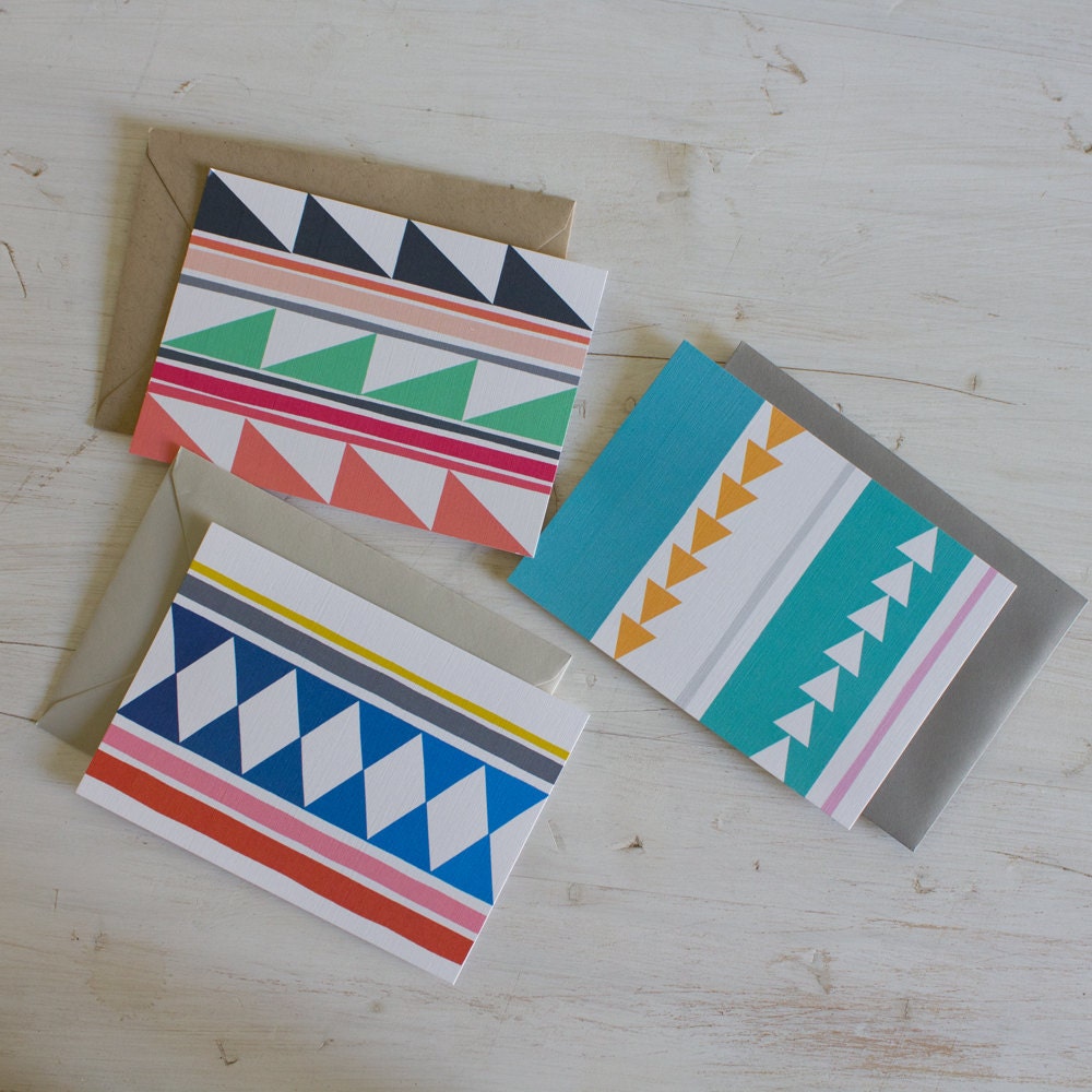Little Geometries - Set of 3 Blank Cards