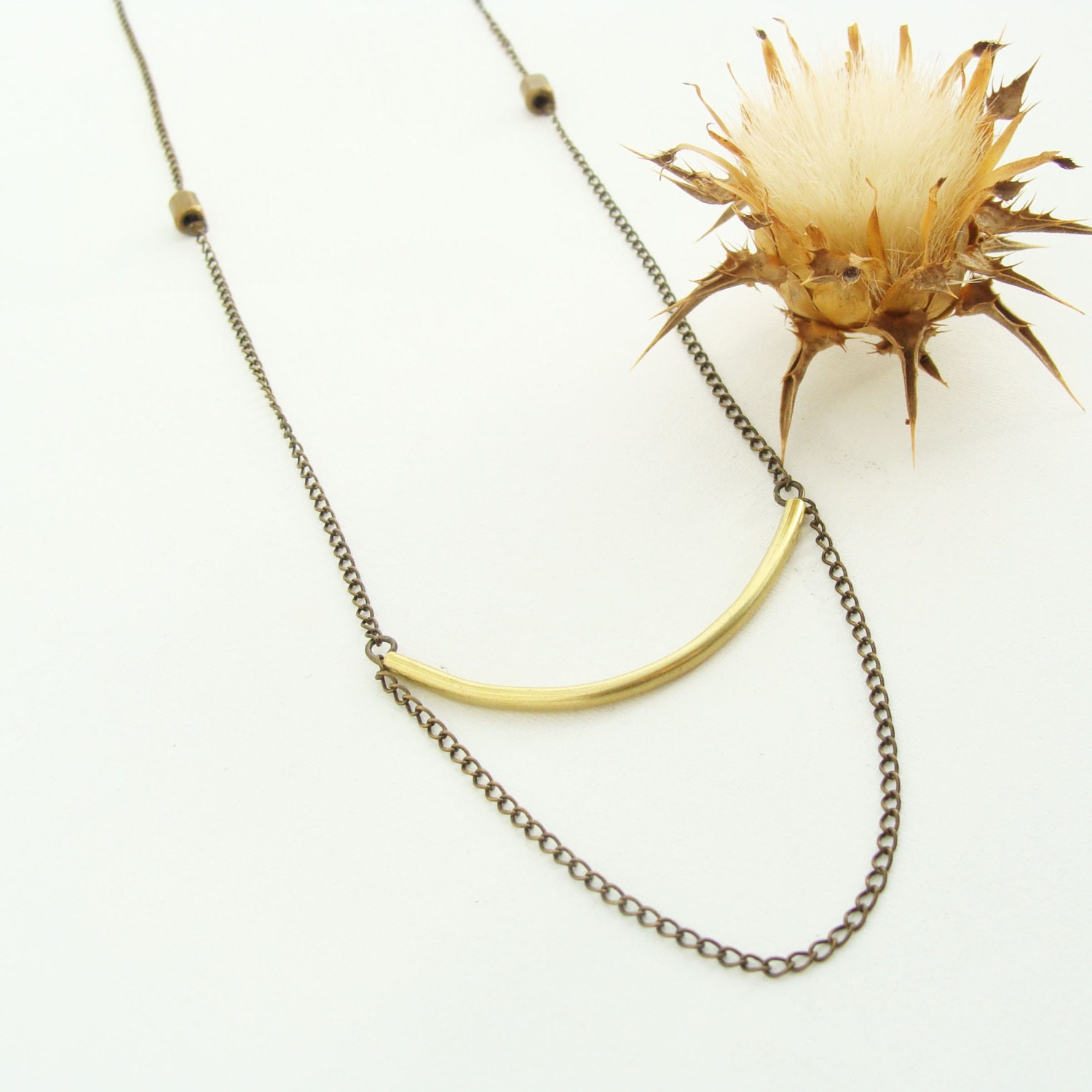 Bar Necklace //Brass //Minimalist Jewelry //Ladder Necklace //Boho Jewelry //Boho Necklace //Gold //Simplistic //Modern Jewelry //FREE GIFT