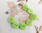 Lime Green Button Adjustable Bracelet