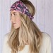 Flutter You Doin' Here Headband Wide Butterfly Sparkle Aztec Inspired Headband PURPLE Cotton Wide Head Wrap