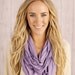 Lilac Solid and Basic Jersey Knit Infinity Loop Scarf - In the Loop Scarf in Lilac