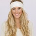Ivory Jacquard Headband Easy Hair Do Accessory Women's Hair Band Stylish Fashion Turban Wide Jersey Textured Handmade Hair Fashion Headband