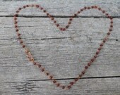 Yoga Jewelry, Sacred Mala Tulsi Bead Necklace, Holy 72 Beads, Healing, Copper Wrapped, Boho, Tribal, Organic Natural, Handmade, Mala, Love