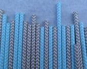 Chevron Paper Straws, Light Blue & Grey, 50 Pack, Baby Shower Chevron Paper Straws Il_170x135