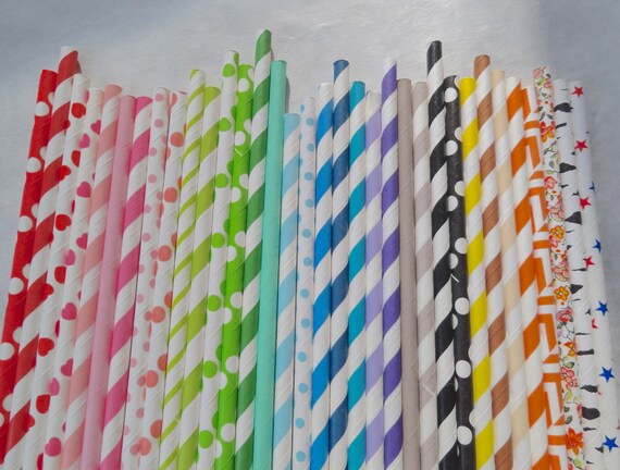Paper Straw, 200 Pack, Pick Your Color/s Il_570xn