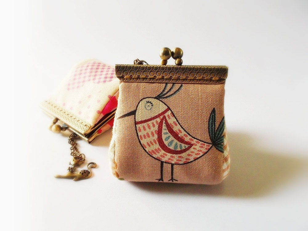 Coin purse / Mini coin purse / Linen purse / Clutch coin purse / Metal frame purse / Kiss lock frame - Made to order