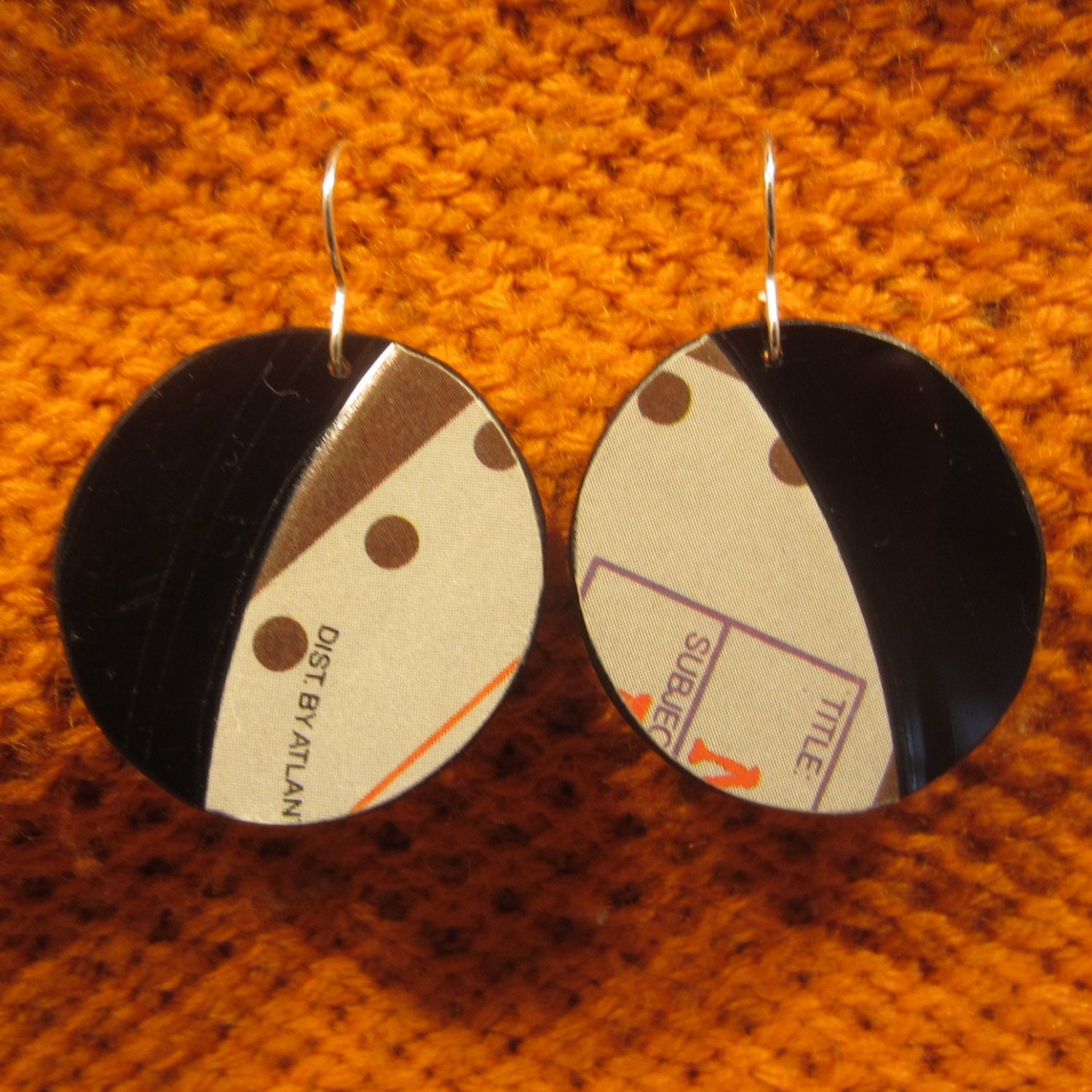 Vintage Vinyl Record Earrings, From Stevie Nicks, Modern Records Label