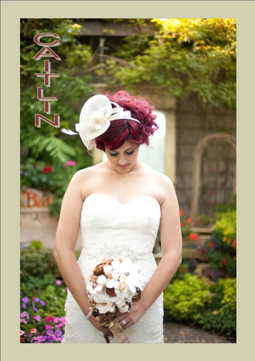 CAITLIN - Ivory / Gold Fall Brooch Bridal Bouquet - CAITLIN