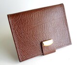 Leather Wallet, Vintage Never Used, Credit Card Holder, Business Card Holder, Brown, Snap Strap Closure, Retro Vintage, 1960s