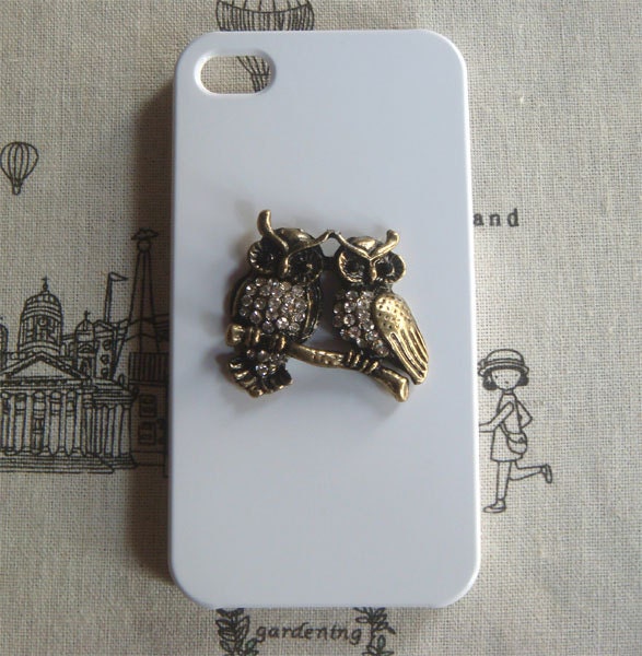 Steampunk Owl White hard case For Apple iPhone 4 case iPhone 4s case cover