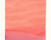 large original watercolor painting, sunset reds (3)