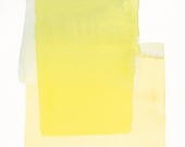 large original watercolor painting, balancing yellow with light peach and grey, modern watercolor painting