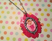 Pinkalicious Rhinestone Pendant Necklace