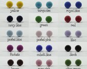 Set of 10 - Choose Your Colors - Small Stud Earrings - Matte Colors - Everyday Wear Studs - Simple Cute Post Earrings - Stainless Steel Post