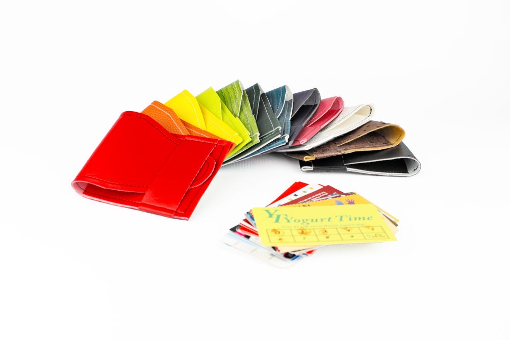 Red Card Wallet - Slim Wallet - Business Card Holder - Vegan Leather - Birdbags "Beak"