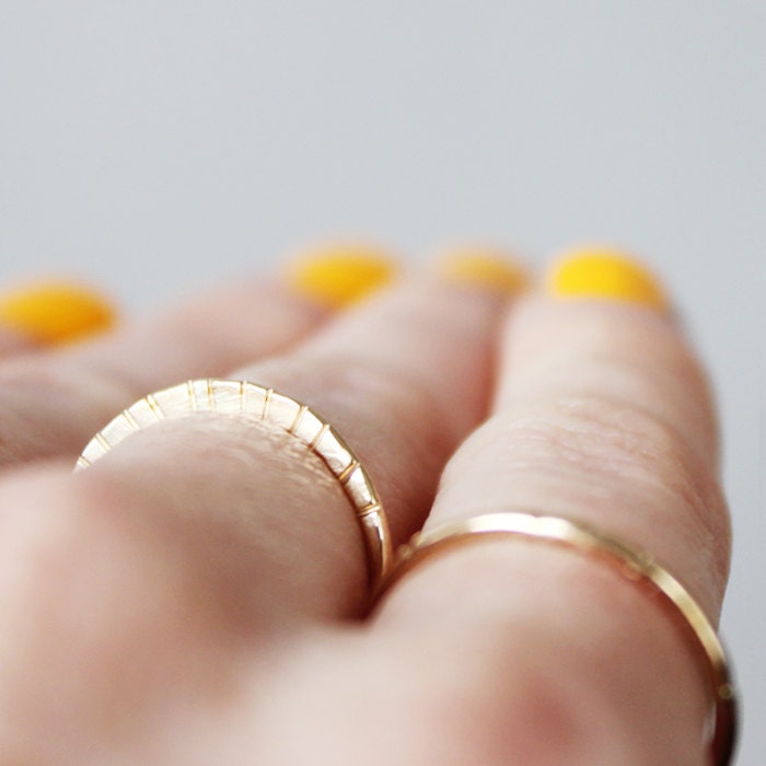 NEW Gold Sunrise Ring / delicate 14k gold fill hammered radial fan ring / golden sun / forged stripe design / minimalist jewelry