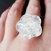 Pearlised Button Ring Fairy Glitter Sparkle