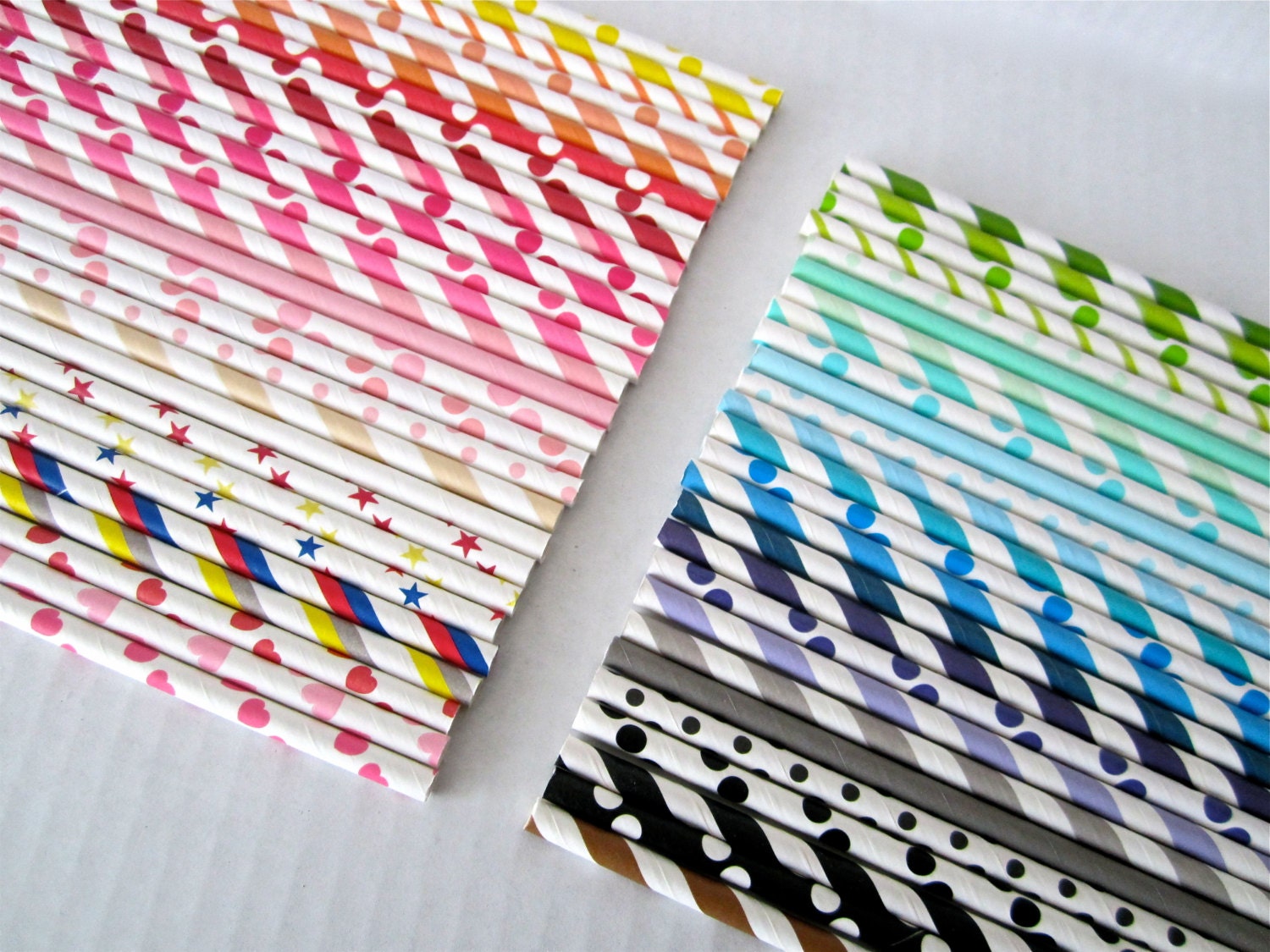 25 Custom Paper Straws With Flags/ Choose Your Colors/ Wedding