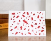 Red Insect Themed Greetings Card