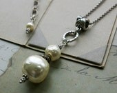 Vintage Dimple Pearl Necklace, Bridal Jewelry, Bridesmaid Necklaces, Wedding Jewelry